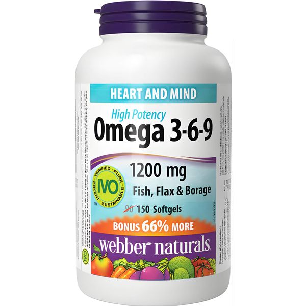 Омега 3-6-9 1200мг Webber Naturals капсулы 1610мг 150шт