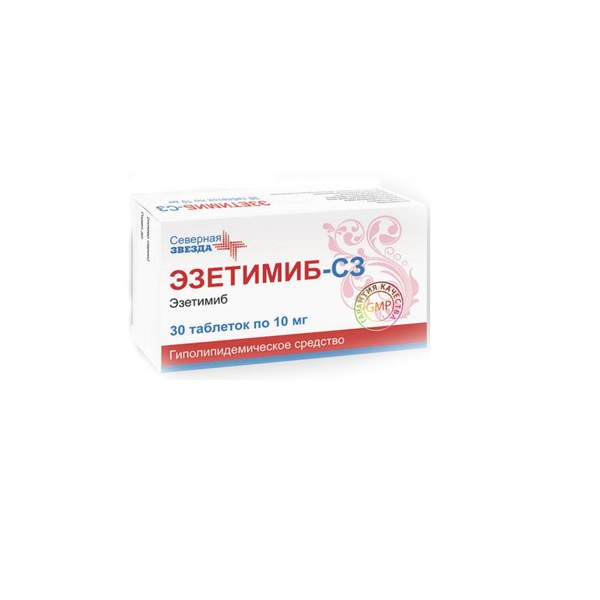 Эзетимиб-СЗ таблетки 10мг 30шт , цена, инструкция по применению .