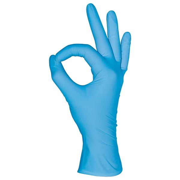 Перчатки смотровые нитриловые неопудренные текстурированные нестерильные голубые mediOk 50 пар р.M фото №2