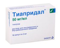Тиапридал раствор для в/в и в/м введ 50мг/мл 2мл 12шт