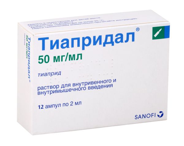 Тиапридал раствор для в/в и в/м введ 50мг/мл 2мл 12шт