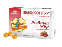 Рыбный жир с маслом шиповника Биоконтур капсулы 330мг 100шт