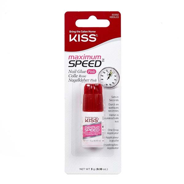 Клей для ногтей супер крепкий розовый Kiss 3г