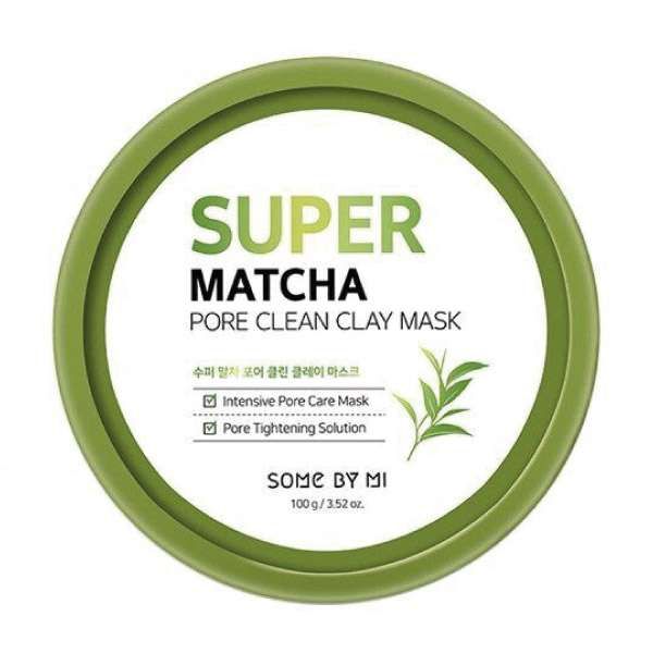 Маска д/лица очищающая глиняная экстракт чая матча Super matcha pore clean clay mask Some By Mi 100г