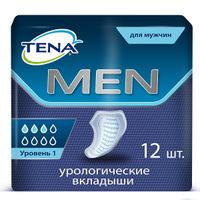 Прокладки впитывающие для мужчин страдающих недержанием уровень 1 Men Tena/Тена 12шт