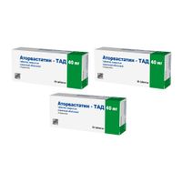 3Х Аторвастатин-ТАД таблетки п/о плен. 40мг 30шт