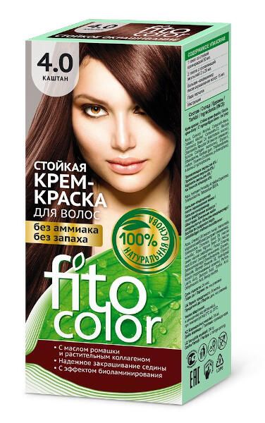 Крем-краска для волос серии fitocolor, тон 4.0 каштан fito косметик 115 мл