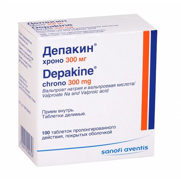 Изображение товара Депакин Хроно таблетки п/о плен. пролонг действия 300мг 100шт