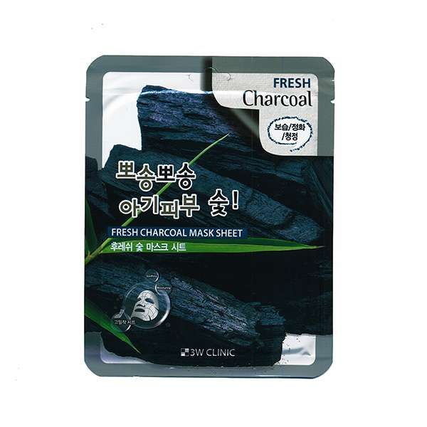 Маска для лица тканевая с древесным углем Fresh charcoal mask sheet 3W Clinic 23мл XAI Cosmetics Korea Co., Ltd 1665258 - фото 1
