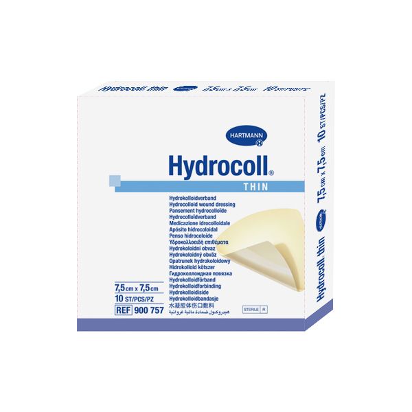 Повязки гидроколлоидные самофиксирующиеся стерильные Тин Hydrocoll/Гидроколл 7,5см х7,5см 10шт