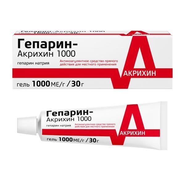 Гепарин-Акрихин 1000 гель для наружного применения 1000МЕ/г 30г  фото №4