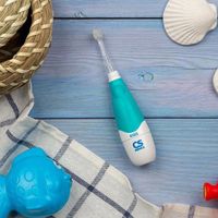 Щетка зубная электрическая звуковая cs medica cs-561 kids для детей 1-5 лет цвет голубой миниатюра фото №2