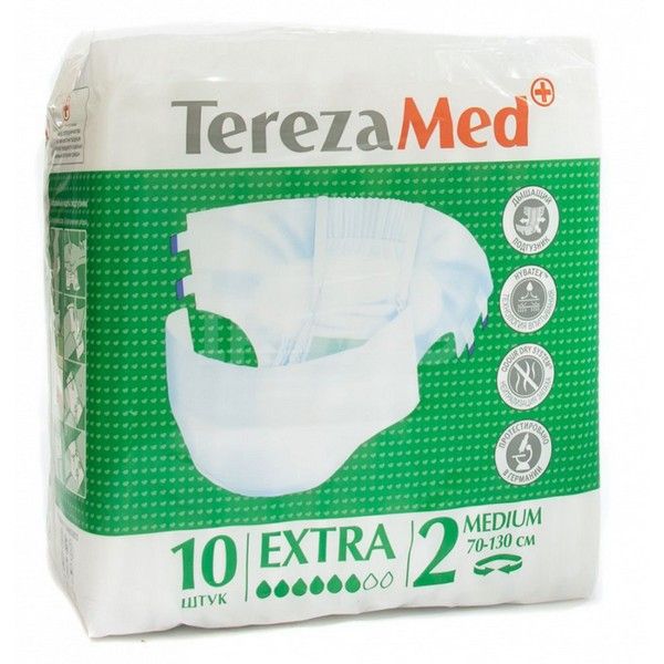 Подгузники для взрослых впитывающие на липучках Extra TerezaMed 10шт р.M (2) дартс от 1 до 100 на липучках