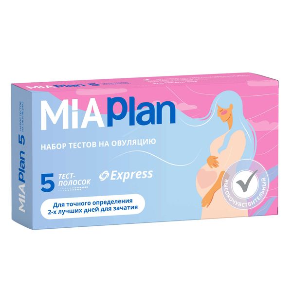 Тест-полоски для определения овуляции и качественного определения ЛГ в моче MIAPlanМИАПлан 5мм 5шт 448₽