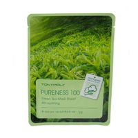 Маска для лица очищающая тканевая с экстрактом зелёного ч Pureness 100 green tea mask sheet TONYMOLY 21мл