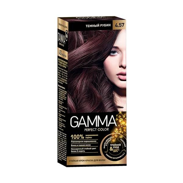 Крем-краска для волос темный рубин Gamma Perfect color Свобода тон 4.57 цена и фото