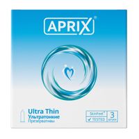 Презервативы ультратонкие Ultra thin Aprix/Априкс 3шт миниатюра