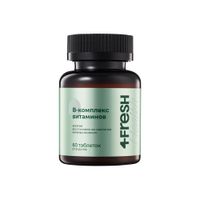 Витаминный В-комплекс для нервной системы, волос и ногтей 4Fresh Health таблетки 60шт, миниатюра фото №2