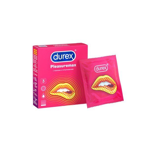 Презервативы Durex (Дюрекс) Pleasuremax с рельефными полосками и точечной структурой 3 шт.