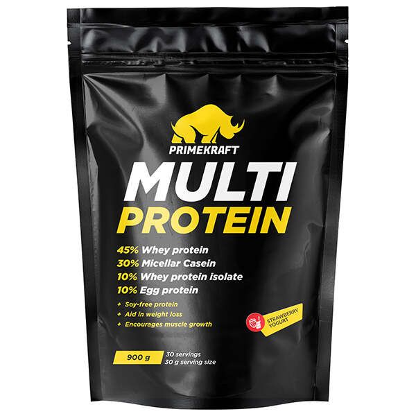 Протеин многокомпонентный со вкусом Клубничный йогурт Primekraft/Праймкрафт Multi Protein 900г