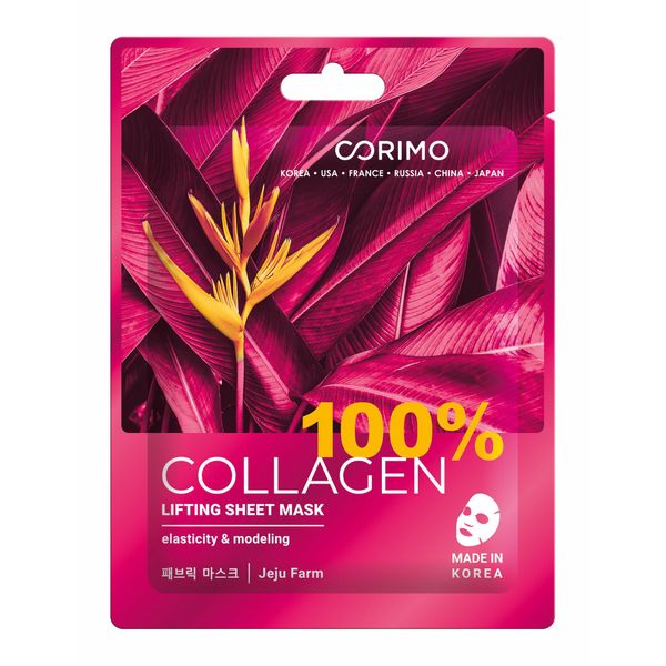 Маска тканевая для лица лифтинг 100 % Collagen Corimo/Коримо 22г corimo тканевая маска для лица лифтинг 100 % collagen 22г 10 шт