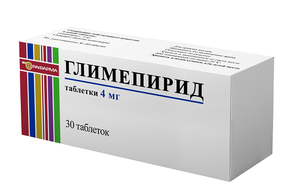 Глимепирид таблетки 4мг 30шт глимепирид таб 4мг 30