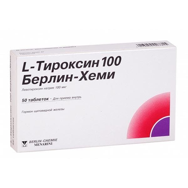 L-тироксин 100 Берлин-Хеми таблетки 100мкг 50шт