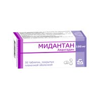 Мидантан таблетки п/о плен. 100мг 50шт, миниатюра фото №2