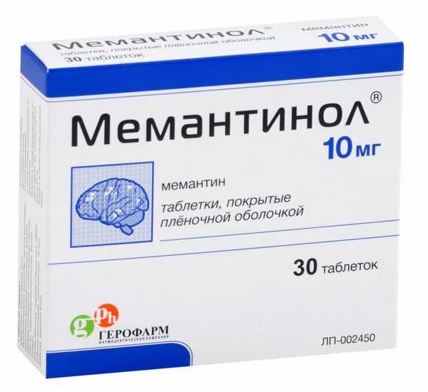 Мемантинол таблетки п/о плен. 10мг 30шт