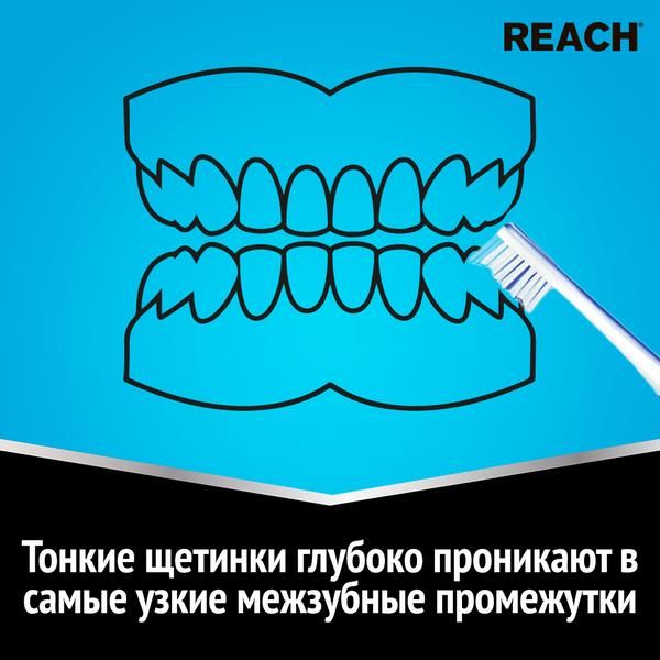 Щетка зубная средней жесткости Medium Floss Clean Reach/Рич фото №5