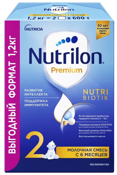 Смесь молочная сухая последующая адаптированная с 6 мес. Premium 2 Nutrilon/Нутрилон 1,2кг