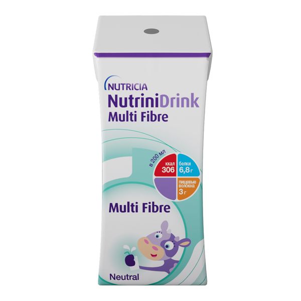 Смесь жидкая для энтерального питания с пищевыми волокнами вкус нейтральный детей от 1 года NutriniDrink/НутриниДринк пак. 200мл нутризон 1 0 смесь д энтерального питания 500мл
