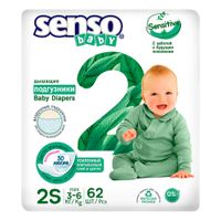 Подгузники для детей Sensitive Senso/Сенсо 3-6кг 62шт р.S