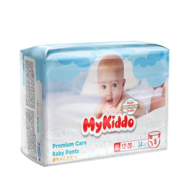 Подгузники-трусики для детей Premium MyKiddo 12-20кг 34шт р.XL evy baby подгузники трусики junior 11 25 кг 5 xl 34