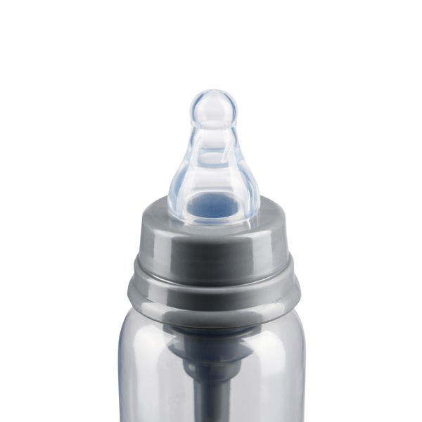 Бутылочка антиколиковая с силиконовой соской медленный поток серый Happy Baby/Хэппи Беби 250мл фото №4