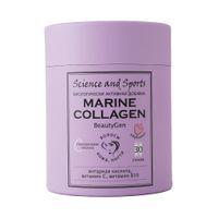 Морской коллаген вкус клубники гиалуроновая и янтарная кислоты с витаминами С и В10 BeautyGen Science and Sports стик 30шт