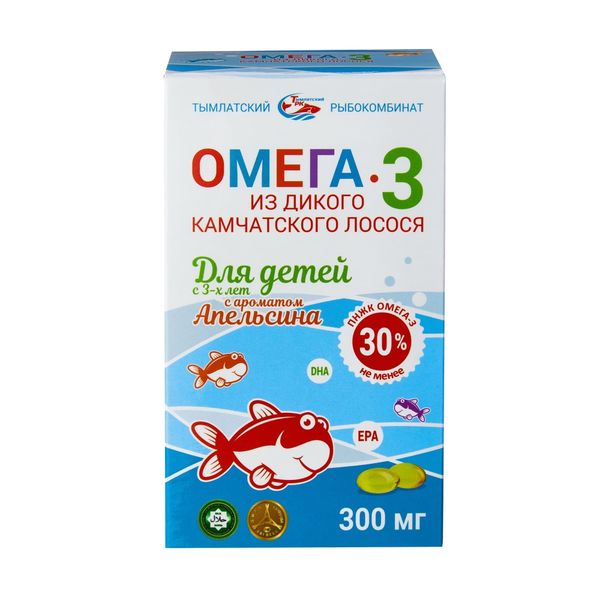 Омега-3 для детей с 3 лет вкус апельсина Salmonica/Салмоника капсулы 300мг 84шт