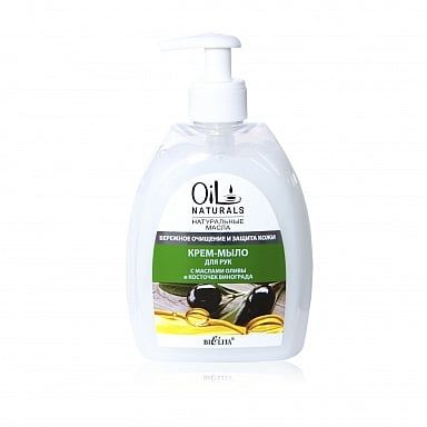 Крем-мыло д/рук с маслами оливы косточек винограда Бережное очищение и защита кожи Oil Белита 400мл