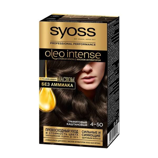 Краска для волос 4-50 Графитовый каштановый Oleo Intense Syoss/Сьосс 115мл фото №2