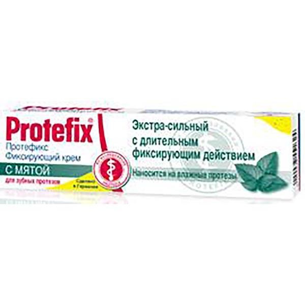 Крем Protefix (Протефикс) фиксирующий для зубных протезов Экстра-сильный с мятой 40 мл Queisser Pharma 572716 Крем Protefix (Протефикс) фиксирующий для зубных протезов Экстра-сильный с мятой 40 мл - фото 1