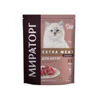 Корм сухой для котят в возрасте от 1 до 12 мес. c нежной телятиной Extra Meat Мираторг 650г