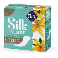 Прокладки ежедневные гигиенические женские аромат золотистая лилия Silk Sense Daily Deo Ola! 60шт миниатюра фото №2
