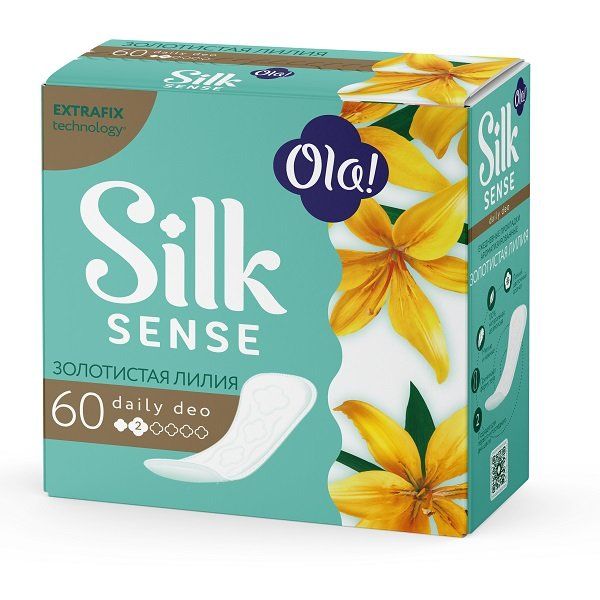 Прокладки ежедневные гигиенические женские аромат золотистая лилия Silk Sense Daily Deo Ola! 60шт фото №2
