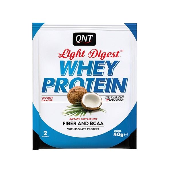 Пробник сывороточного белка Light Digest Whey Protein (Лайт Дайджест Вей Протеин) Кокос QNT 40г