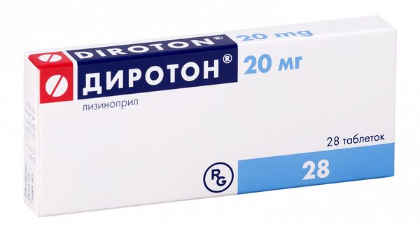 Диротон таблетки 20мг 28шт ко диротон таблетки 10 мг 12 5 мг 30 шт