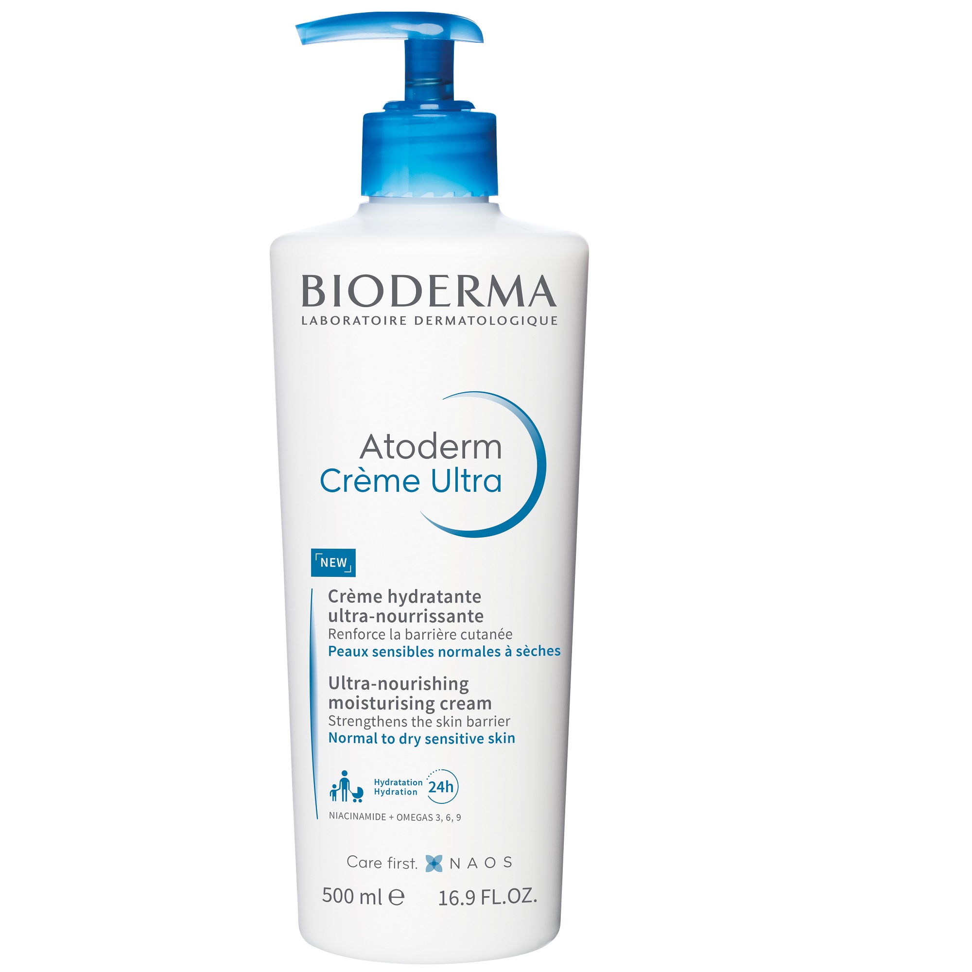 Крем для нормальной и сухой кожи лица и тела увлажняющий Atoderm  Bioderma/Биодерма помпа 500мл купить в Москве, честные отзывы покупателей и  фармацевтов, срочная доставка