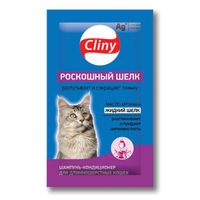 Шампунь-кондиционер для длинношерстных кошек Роскошный шелк Cliny саше 10мл