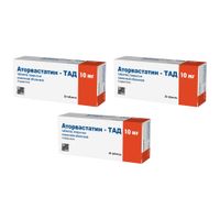 3Х Аторвастатин-ТАД таблетки п/о плен. 10мг 30шт
