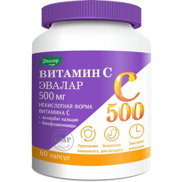 Витамин С 500 супер комплекс Эвалар капсулы 0,78г 60шт